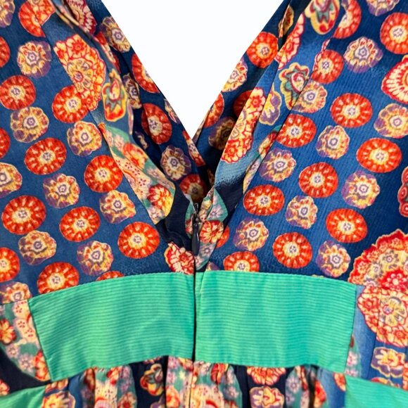 Marc‎ Jacobs Womens Patterned Dress Size 2 Sleeveless Plunging Neckline Bohemian - Picture 4 of 11